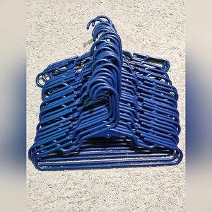 Boys Blue Plastic Clothes Hangers - Set of 29 - Approx 12" wide - Like New
